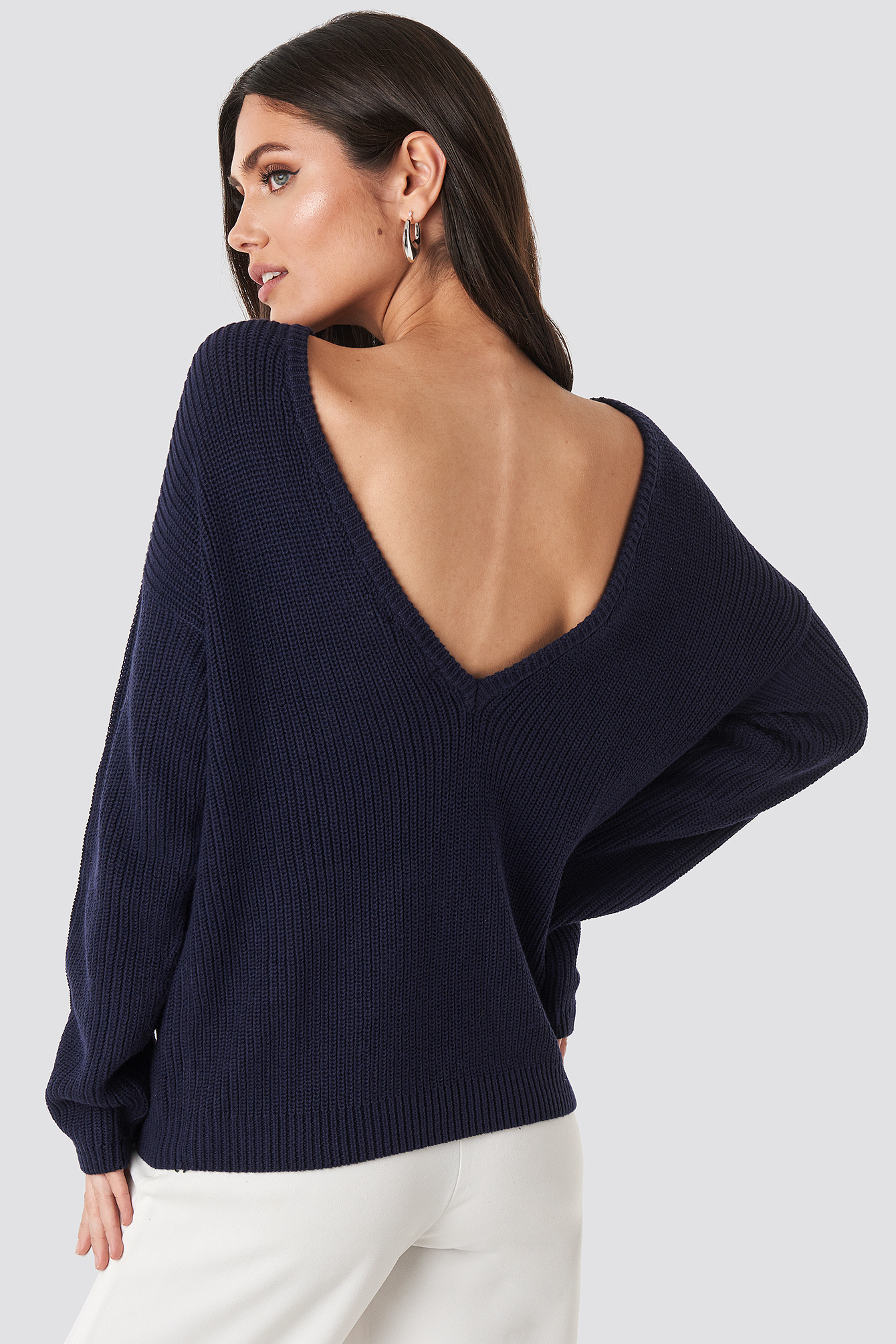 deep v neck sweater