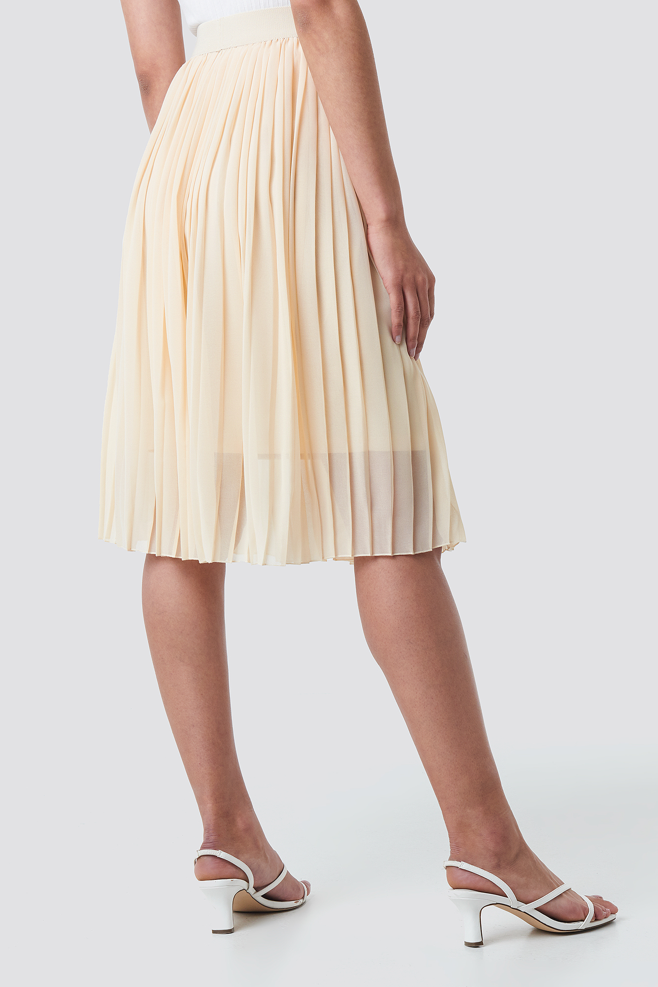 Midi Pleated Skirt Beige Na Kd Fr